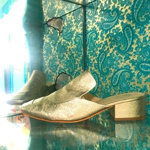 Fabulous Gold Leather Mules